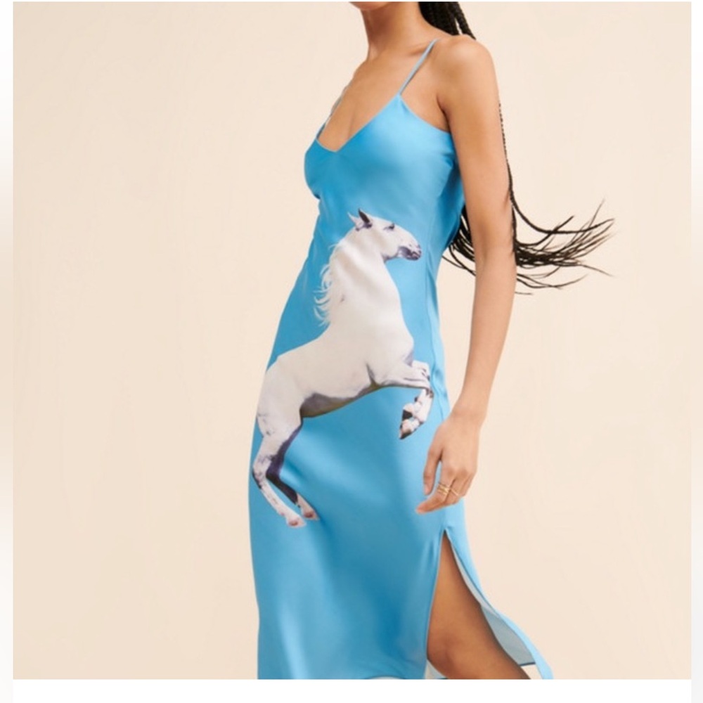 Tyler Mcgillivary Blue Slip Dress with Unicorn Size Small Medium or XL choose